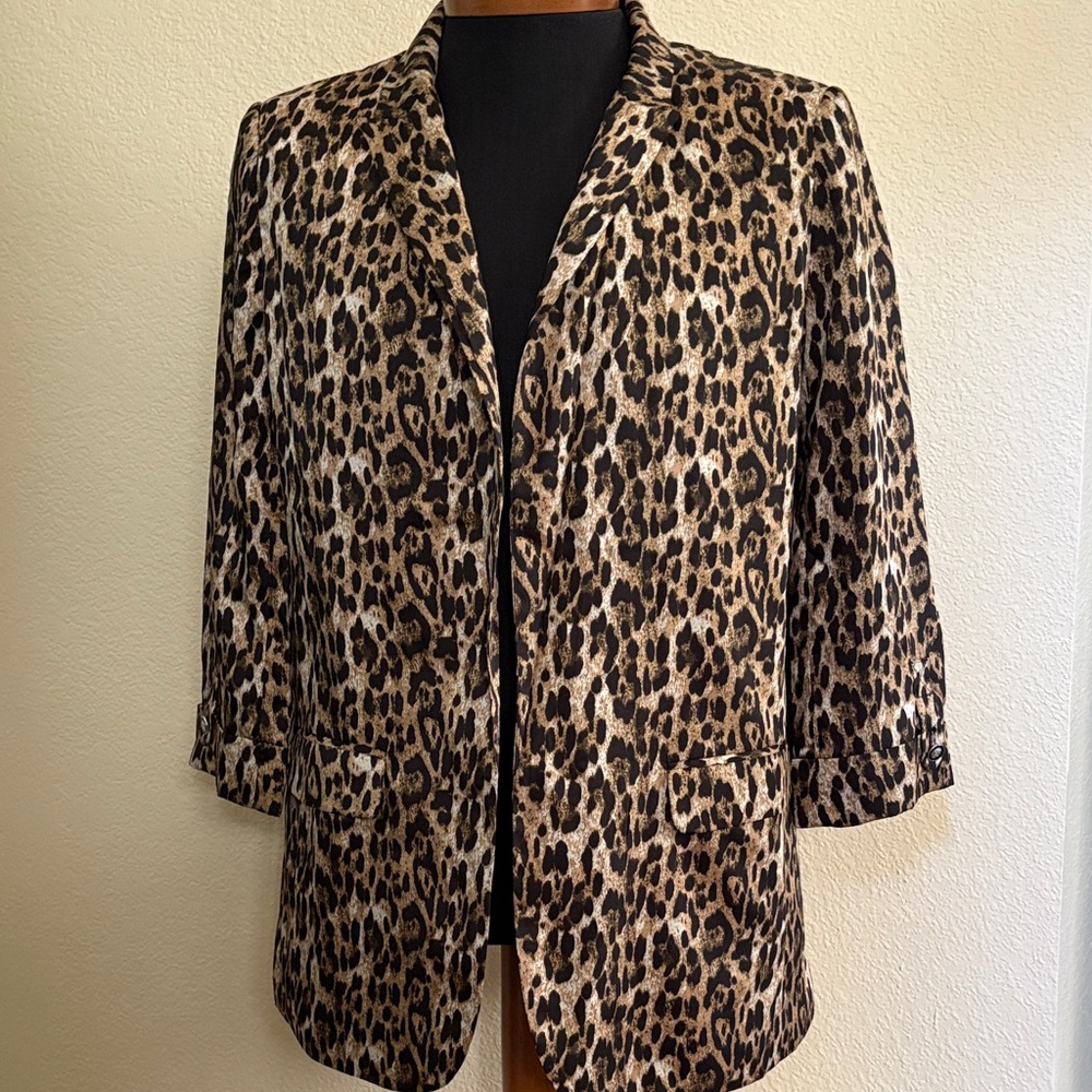 Philosophy Leopard Print Open Front Jacket